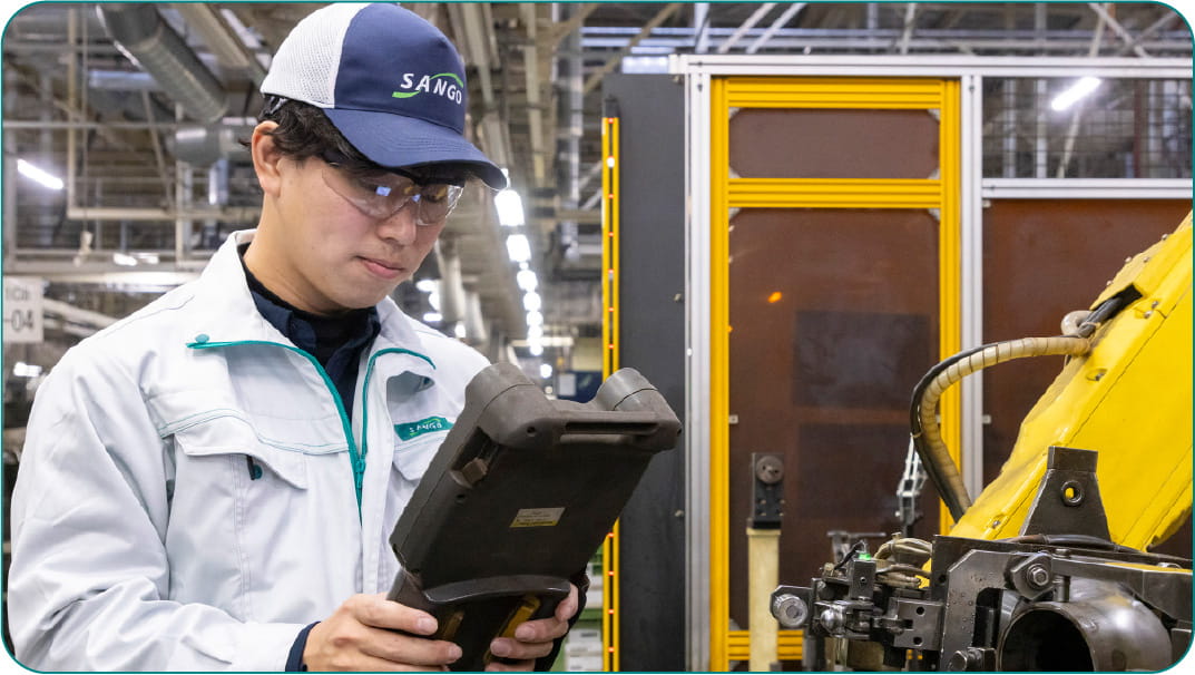 先輩の仕事風景