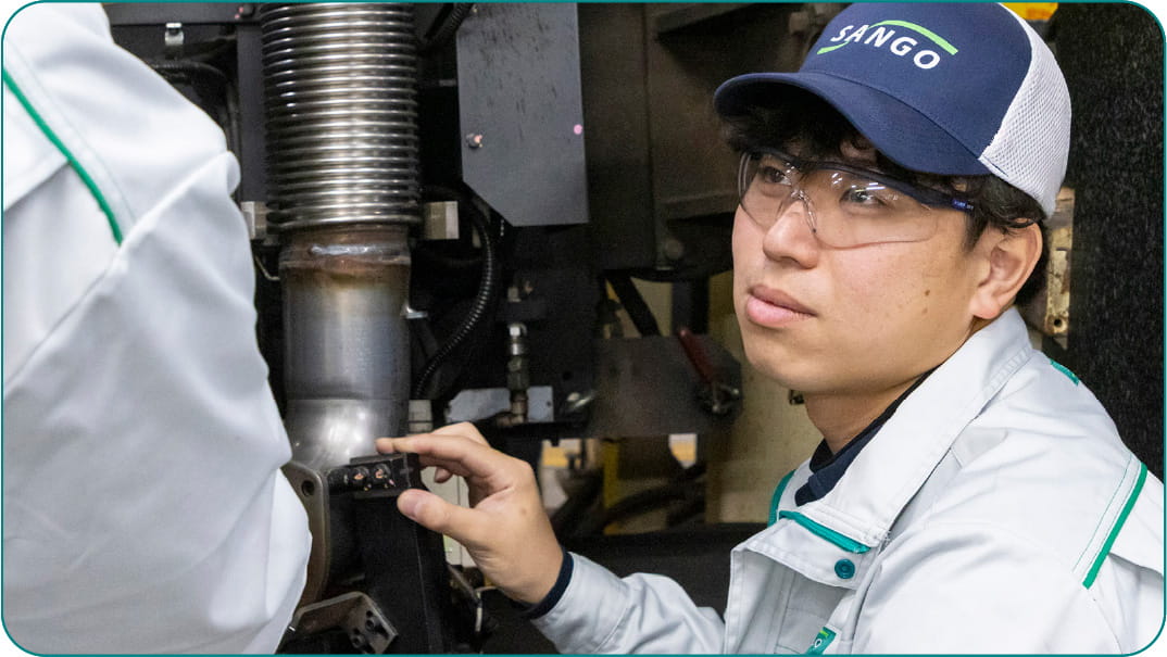 先輩の仕事風景