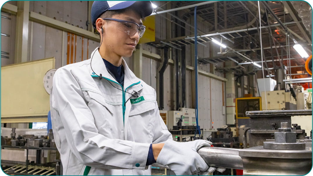 先輩の仕事風景